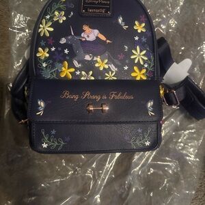 Loungefly Navy and Yellow Floral Backpack